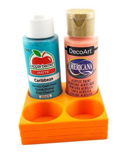 Apple Barrel Paint Bottle Holder  Holds 4 Bottles w/Anti-Slip Rubber Feet  Holds Most 2oz Craft Paint Bottles Smart Craft, etc - 3D Printed