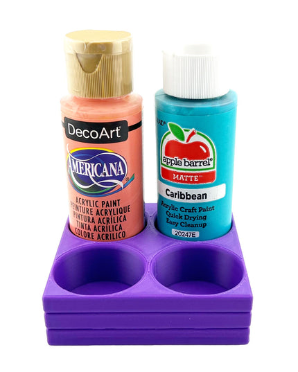 Apple Barrel Paint Bottle Holder  Holds 4 Bottles w/Anti-Slip Rubber Feet  Holds Most 2oz Craft Paint Bottles Smart Craft, etc - 3D Printed