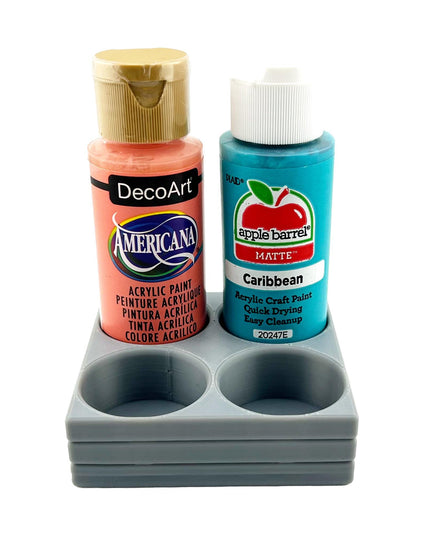 Apple Barrel Paint Bottle Holder  Holds 4 Bottles w/Anti-Slip Rubber Feet  Holds Most 2oz Craft Paint Bottles Smart Craft, etc - 3D Printed