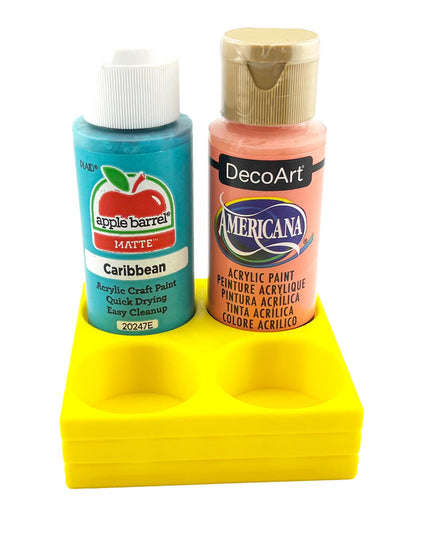 Apple Barrel Paint Bottle Holder  Holds 4 Bottles w/Anti-Slip Rubber Feet  Holds Most 2oz Craft Paint Bottles Smart Craft, etc - 3D Printed