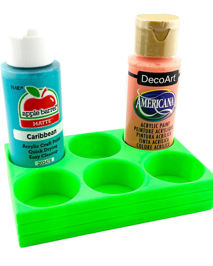 Apple Barrel Paint Bottle Holder  Holds 6 Bottles w/Anti-Slip Rubber Feet  Holds Most 2oz Craft Paint Bottles Smart Craft, etc - 3D Printed