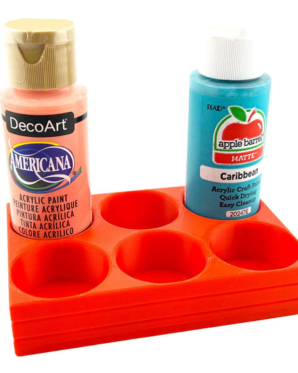 Apple Barrel Paint Bottle Holder  Holds 6 Bottles w/Anti-Slip Rubber Feet  Holds Most 2oz Craft Paint Bottles Smart Craft, etc - 3D Printed