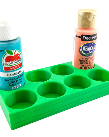 Apple Barrel Paint Bottle Holder  Holds 8 Bottles w/Anti-Slip Rubber Feet  Holds Most 2oz Craft Paint Bottles Smart Craft, etc - 3D Printed