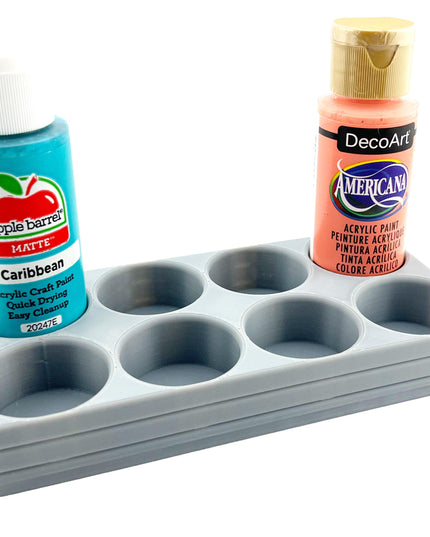 Apple Barrel Paint Bottle Holder  Holds 8 Bottles w/Anti-Slip Rubber Feet  Holds Most 2oz Craft Paint Bottles Smart Craft, etc - 3D Printed