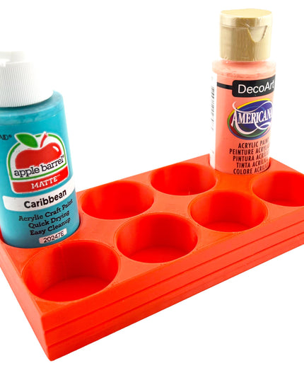 Apple Barrel Paint Bottle Holder  Holds 8 Bottles w/Anti-Slip Rubber Feet  Holds Most 2oz Craft Paint Bottles Smart Craft, etc - 3D Printed