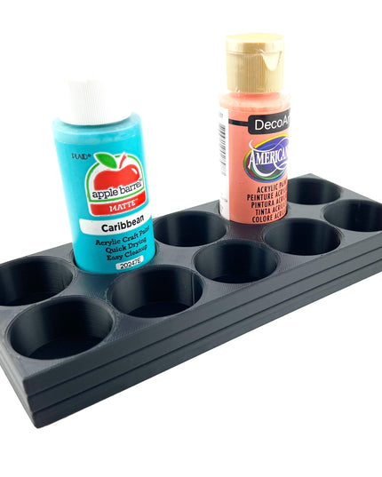 Apple Barrel Paint Bottle Holder  Holds 10 Bottles w/Anti-Slip Rubber Feet  Holds Most 2oz Craft Paint Bottles Smart Craft, etc - 3D Printed