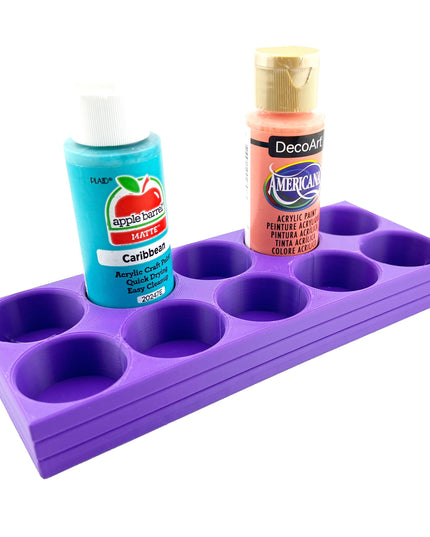 Apple Barrel Paint Bottle Holder  Holds 10 Bottles w/Anti-Slip Rubber Feet  Holds Most 2oz Craft Paint Bottles Smart Craft, etc - 3D Printed