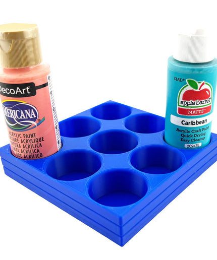 Apple Barrel Paint Bottle Holder  Holds 9 Bottles w/Anti-Slip Rubber Feet  Holds Most 2oz Craft Paint Bottles Smart Craft, etc - 3D Printed