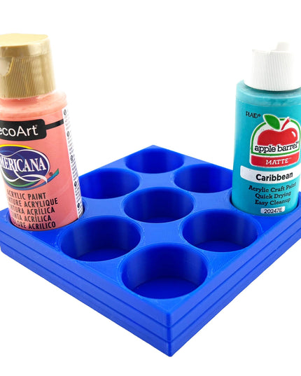 Apple Barrel Paint Bottle Holder  Holds 9 Bottles w/Anti-Slip Rubber Feet  Holds Most 2oz Craft Paint Bottles Smart Craft, etc - 3D Printed