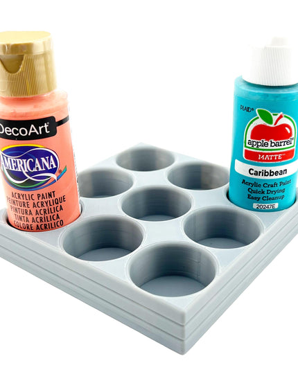 Apple Barrel Paint Bottle Holder  Holds 9 Bottles w/Anti-Slip Rubber Feet  Holds Most 2oz Craft Paint Bottles Smart Craft, etc - 3D Printed
