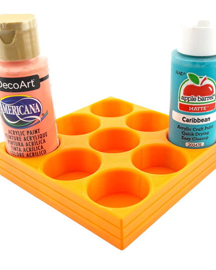 Apple Barrel Paint Bottle Holder  Holds 9 Bottles w/Anti-Slip Rubber Feet  Holds Most 2oz Craft Paint Bottles Smart Craft, etc - 3D Printed