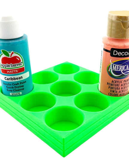 Apple Barrel Paint Bottle Holder  Holds 9 Bottles w/Anti-Slip Rubber Feet  Holds Most 2oz Craft Paint Bottles Smart Craft, etc - 3D Printed