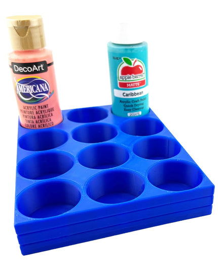 Apple Barrel Paint Bottle Holder  Holds 12 Bottles w/Anti-Slip Rubber Feet  Holds Most 2oz Craft Paint Bottles Smart Craft, etc - 3D Printed