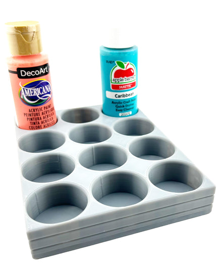 Apple Barrel Paint Bottle Holder  Holds 12 Bottles w/Anti-Slip Rubber Feet  Holds Most 2oz Craft Paint Bottles Smart Craft, etc - 3D Printed