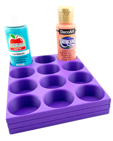 Apple Barrel Paint Bottle Holder  Holds 12 Bottles w/Anti-Slip Rubber Feet  Holds Most 2oz Craft Paint Bottles Smart Craft, etc - 3D Printed