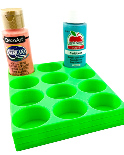 Apple Barrel Paint Bottle Holder  Holds 12 Bottles w/Anti-Slip Rubber Feet  Holds Most 2oz Craft Paint Bottles Smart Craft, etc - 3D Printed
