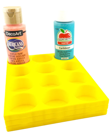 Apple Barrel Paint Bottle Holder  Holds 12 Bottles w/Anti-Slip Rubber Feet  Holds Most 2oz Craft Paint Bottles Smart Craft, etc - 3D Printed