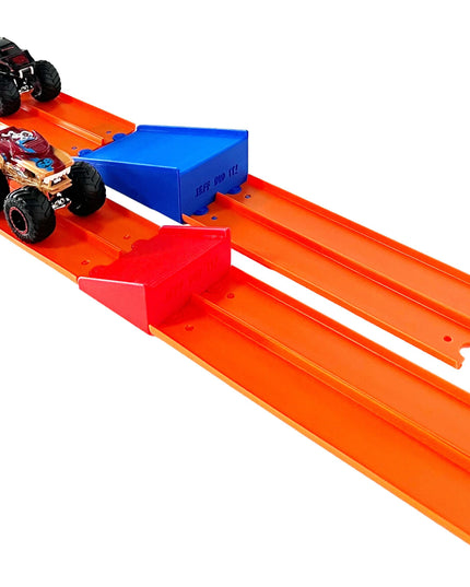 Jeff Did It! - Hot Wheels Monster Truck - 2 Lane Small & Medium MT Jump Set In Line - 3D Printed - Designed and Made in the USA