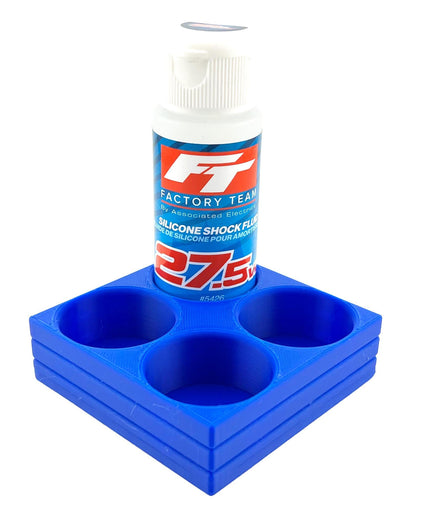 RC Shock Oil Bottle Holder - Holds 4 Bottles w/Anti-Slip Rubber Feet  Holds Most 2oz Shock Oil Bottles Team Associated, etc - 3D Printed