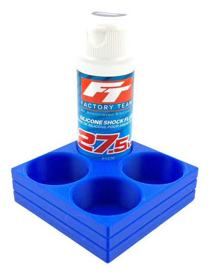 RC Shock Oil Bottle Holder - Holds 4 Bottles w/Anti-Slip Rubber Feet  Holds Most 2oz Shock Oil Bottles Team Associated, etc - 3D Printed