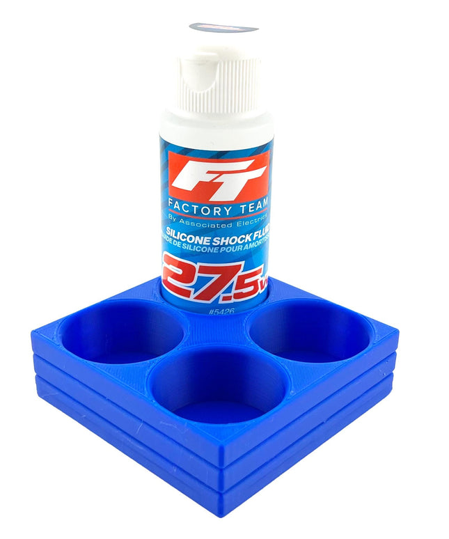 RC Shock Oil Bottle Holder - Holds 4 Bottles w/Anti-Slip Rubber Feet  Holds Most 2oz Shock Oil Bottles Team Associated, etc - 3D Printed