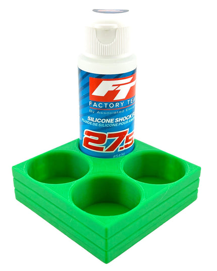RC Shock Oil Bottle Holder - Holds 4 Bottles w/Anti-Slip Rubber Feet  Holds Most 2oz Shock Oil Bottles Team Associated, etc - 3D Printed