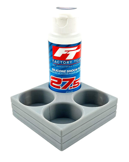RC Shock Oil Bottle Holder - Holds 4 Bottles w/Anti-Slip Rubber Feet  Holds Most 2oz Shock Oil Bottles Team Associated, etc - 3D Printed