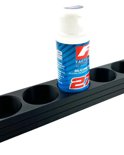 RC Shock Oil Bottle Holder - Holds 5 Bottles w/Anti-Slip Rubber Feet  Holds Most 2oz Shock Oil Bottles Team Associated, etc - 3D Printed
