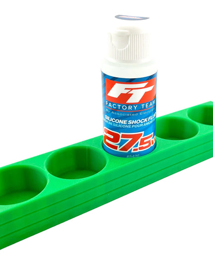 RC Shock Oil Bottle Holder - Holds 5 Bottles w/Anti-Slip Rubber Feet  Holds Most 2oz Shock Oil Bottles Team Associated, etc - 3D Printed