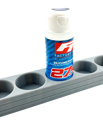 RC Shock Oil Bottle Holder - Holds 5 Bottles w/Anti-Slip Rubber Feet  Holds Most 2oz Shock Oil Bottles Team Associated, etc - 3D Printed