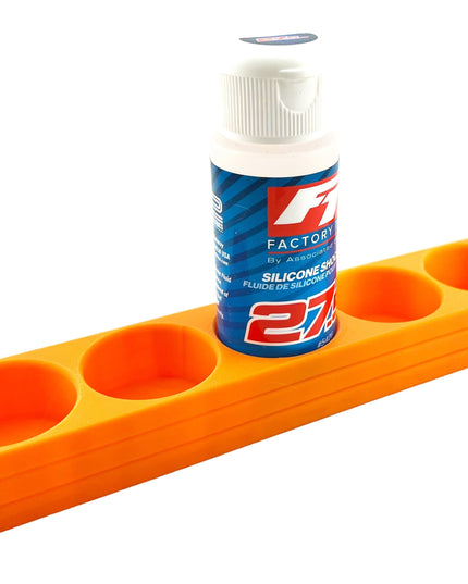 RC Shock Oil Bottle Holder - Holds 5 Bottles w/Anti-Slip Rubber Feet  Holds Most 2oz Shock Oil Bottles Team Associated, etc - 3D Printed