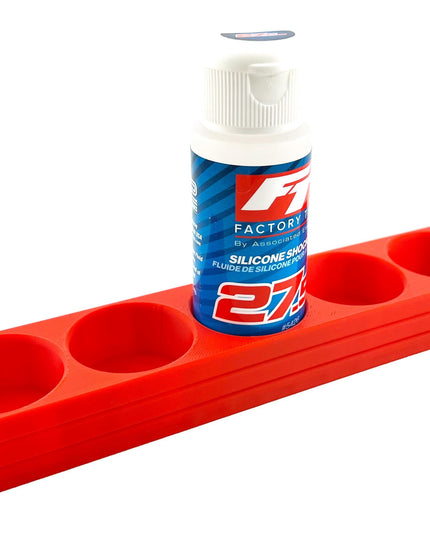 RC Shock Oil Bottle Holder - Holds 5 Bottles w/Anti-Slip Rubber Feet  Holds Most 2oz Shock Oil Bottles Team Associated, etc - 3D Printed