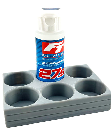 RC Shock Oil Bottle Holder - Holds 6 Bottles w/Anti-Slip Rubber Feet  Holds Most 2oz Shock Oil Bottles Team Associated, etc - 3D Printed