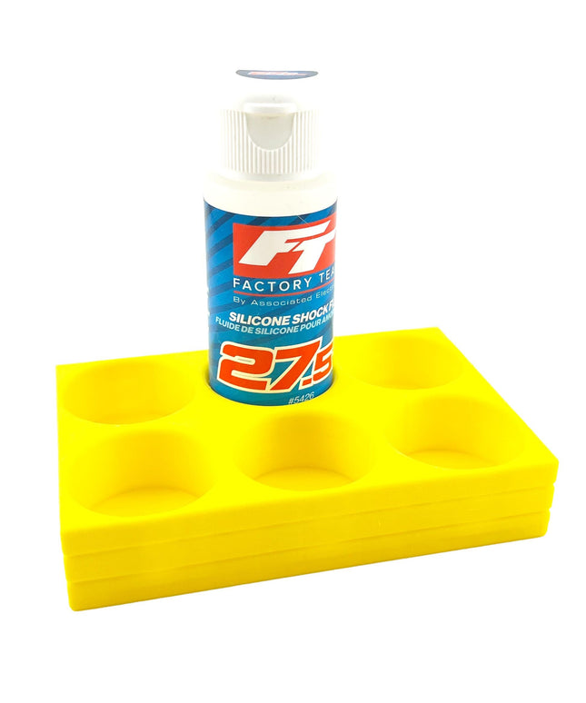 RC Shock Oil Bottle Holder - Holds 6 Bottles w/Anti-Slip Rubber Feet  Holds Most 2oz Shock Oil Bottles Team Associated, etc - 3D Printed
