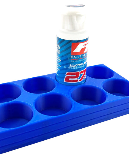 RC Shock Oil Bottle Holder - Holds 8 Bottles w/Anti-Slip Rubber Feet  Holds Most 2oz Shock Oil Bottles Team Associated, etc - 3D Printed