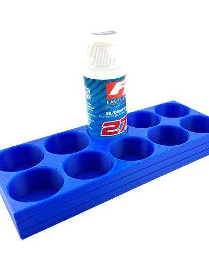 RC Shock Oil Bottle Holder - Holds 10 Bottles w/Anti-Slip Rubber Feet Holds Most 2oz Shock Oil Bottles Team Associated, etc - 3D Printed