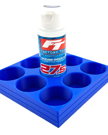 RC Shock Oil Bottle Holder - Holds 9 Bottles w/Anti-Slip Rubber Feet  Holds Most 2oz Shock Oil Bottles Team Associated, etc - 3D Printed