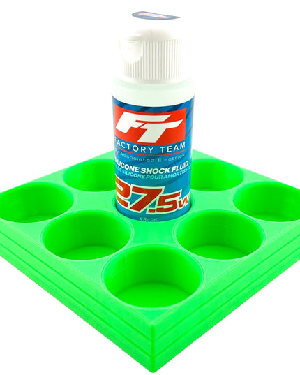 RC Shock Oil Bottle Holder - Holds 9 Bottles w/Anti-Slip Rubber Feet  Holds Most 2oz Shock Oil Bottles Team Associated, etc - 3D Printed