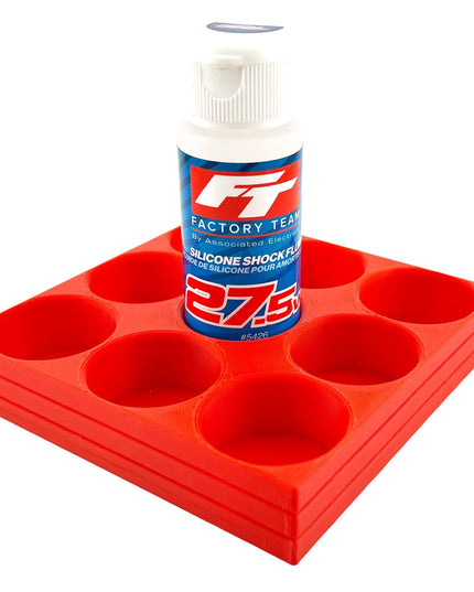 RC Shock Oil Bottle Holder - Holds 9 Bottles w/Anti-Slip Rubber Feet  Holds Most 2oz Shock Oil Bottles Team Associated, etc - 3D Printed