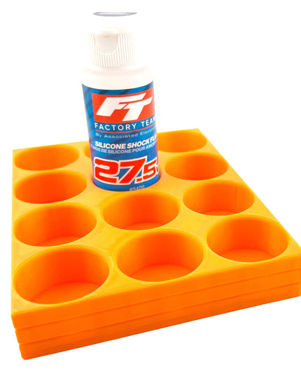 RC Shock Oil Bottle Holder - Holds 12 Bottles w/Anti-Slip Rubber Feet  Holds Most 2oz Shock Oil Bottles Team Associated, etc - 3D Printed