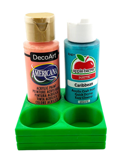 Apple Barrel Paint Bottle Holder  Holds 4 Bottles w/Anti-Slip Rubber Feet  Holds Most 2oz Craft Paint Bottles Smart Craft, etc - 3D Printed