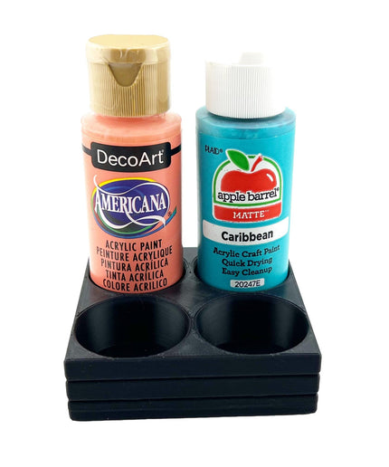 Apple Barrel Paint Bottle Holder  Holds 4 Bottles w/Anti-Slip Rubber Feet  Holds Most 2oz Craft Paint Bottles Smart Craft, etc - 3D Printed