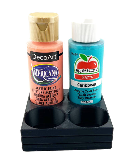 Apple Barrel Paint Bottle Holder  Holds 4 Bottles w/Anti-Slip Rubber Feet  Holds Most 2oz Craft Paint Bottles Smart Craft, etc - 3D Printed