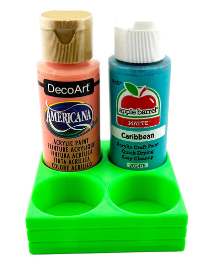 Apple Barrel Paint Bottle Holder  Holds 4 Bottles w/Anti-Slip Rubber Feet  Holds Most 2oz Craft Paint Bottles Smart Craft, etc - 3D Printed