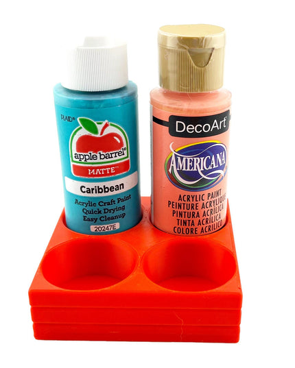 Apple Barrel Paint Bottle Holder  Holds 4 Bottles w/Anti-Slip Rubber Feet  Holds Most 2oz Craft Paint Bottles Smart Craft, etc - 3D Printed