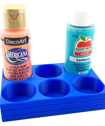 Apple Barrel Paint Bottle Holder  Holds 6 Bottles w/Anti-Slip Rubber Feet  Holds Most 2oz Craft Paint Bottles Smart Craft, etc - 3D Printed