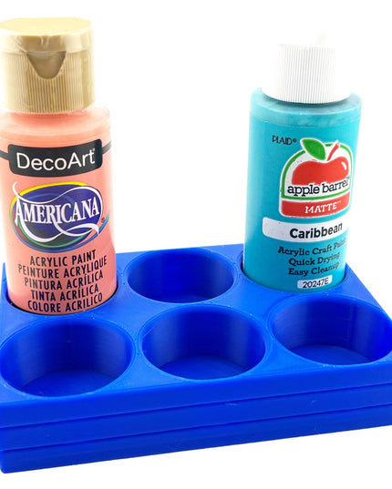 Apple Barrel Paint Bottle Holder  Holds 6 Bottles w/Anti-Slip Rubber Feet  Holds Most 2oz Craft Paint Bottles Smart Craft, etc - 3D Printed