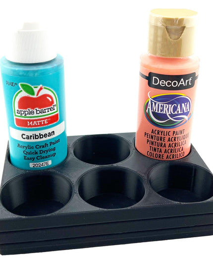 Apple Barrel Paint Bottle Holder  Holds 6 Bottles w/Anti-Slip Rubber Feet  Holds Most 2oz Craft Paint Bottles Smart Craft, etc - 3D Printed