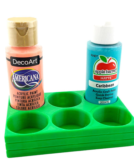 Apple Barrel Paint Bottle Holder  Holds 6 Bottles w/Anti-Slip Rubber Feet  Holds Most 2oz Craft Paint Bottles Smart Craft, etc - 3D Printed