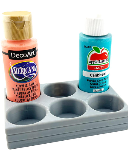 Apple Barrel Paint Bottle Holder  Holds 6 Bottles w/Anti-Slip Rubber Feet  Holds Most 2oz Craft Paint Bottles Smart Craft, etc - 3D Printed